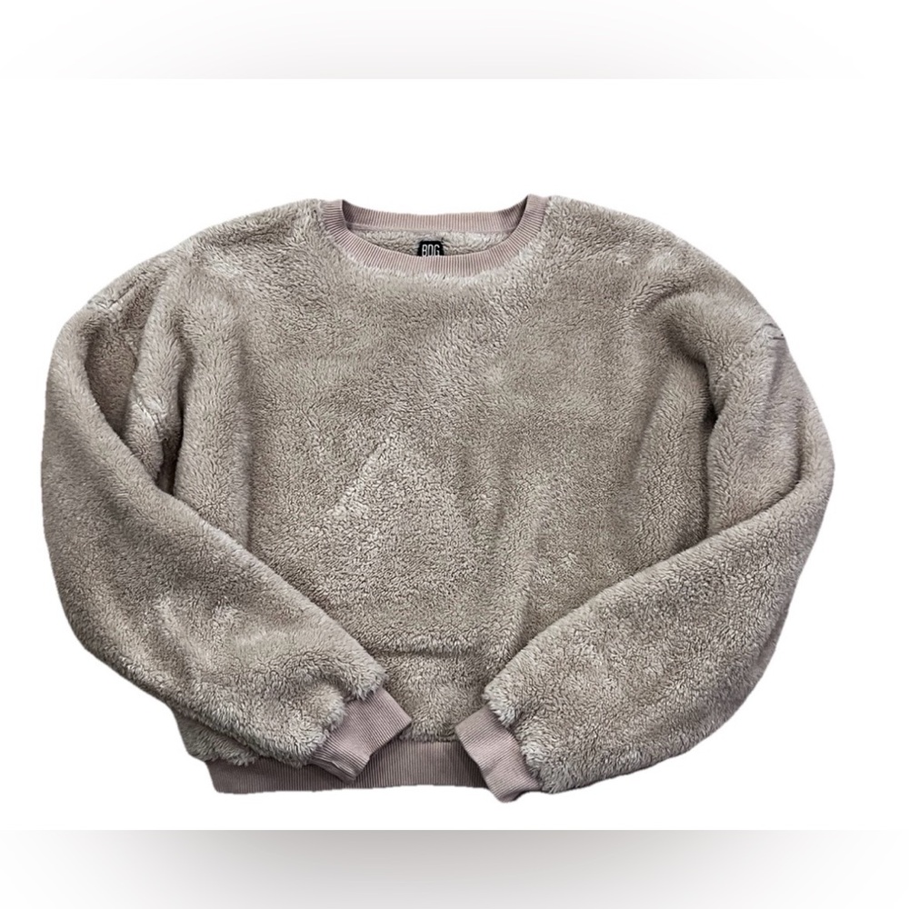 BDG Urban Outfitters Sherpa Teddy Cropped Sweatshirt